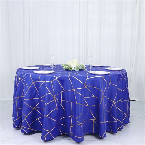 gold and blue tablecloth|More.